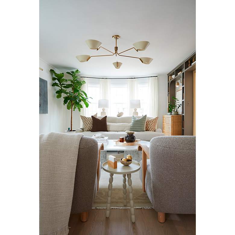 Image 4 Troy Lighting Sacramento 63 1/2" Modern Brass 5-Light Chandelier more views