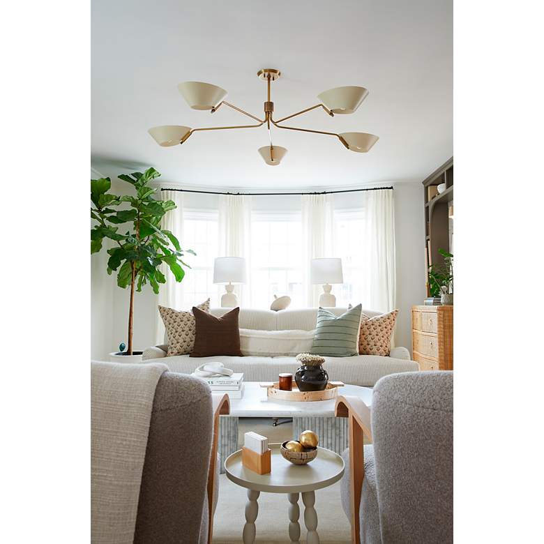 Image 5 Troy Lighting Sacramento 63 1/2" Modern Brass 5-Light Chandelier more views