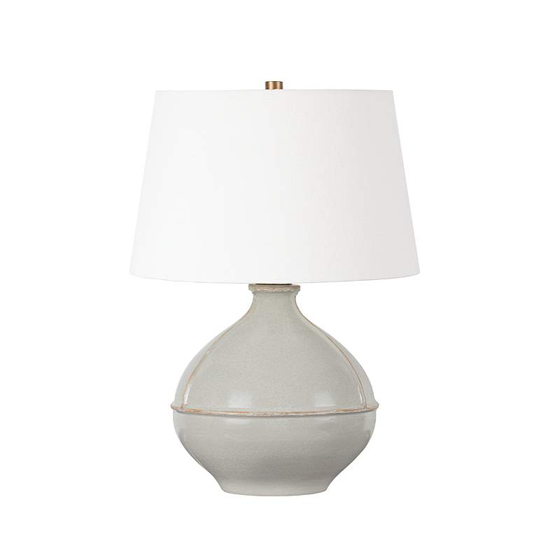 Image 3 Troy Lighting Salvage 24" Reactive Glaze Pale Sage Ceramic Table Lamp