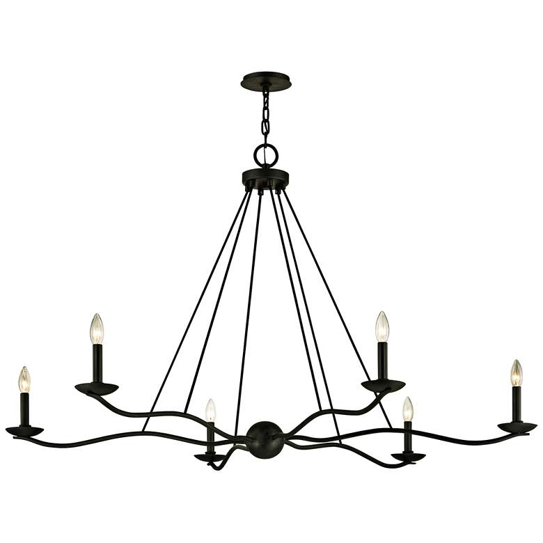 Image 2 Troy Lighting Sawyer 53 1/2" Wide Iron 6-Light Candelabra Chandelier