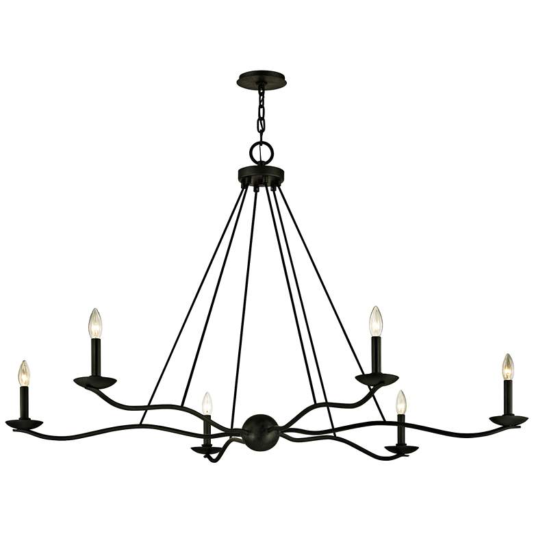 Image 2 Troy Lighting Sawyer 53 1/2 inch Wide Iron 6-Light Candelabra Chandelier