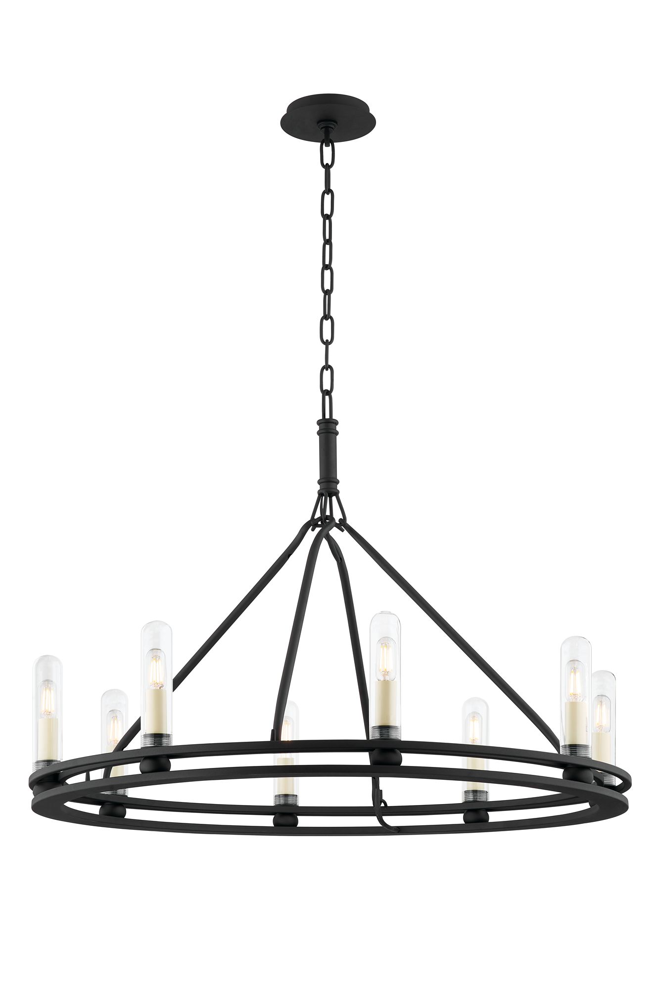 Image 2 Troy Lighting Sutton 32" Wide 8-Light Black Finish Ring Chandelier more views