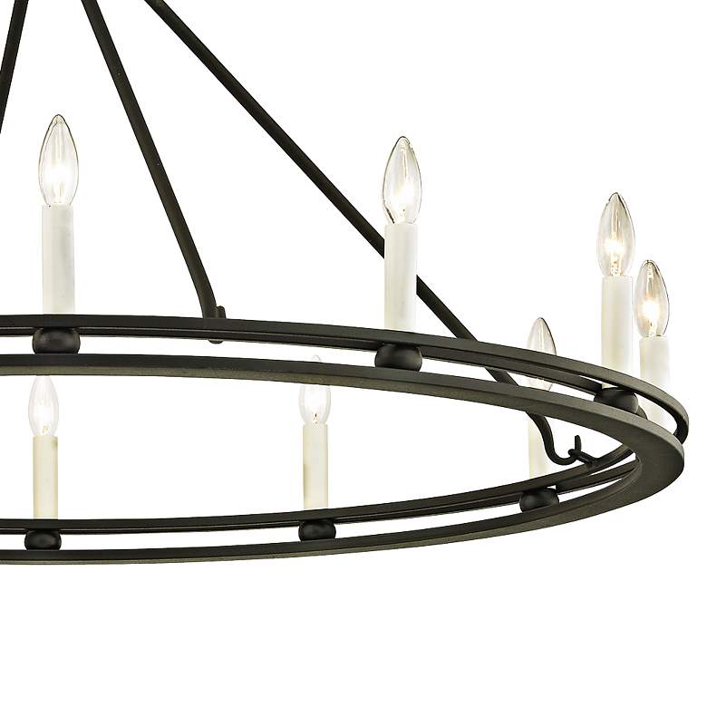 Image 3 Troy Lighting Sutton 44" Wide Black 12-Light Wagon Wheel Chandelier more views