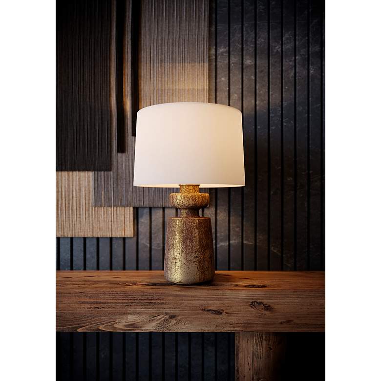 Image 4 Troy Lighting Terron Table Lamp 18" in Patina Brass more views
