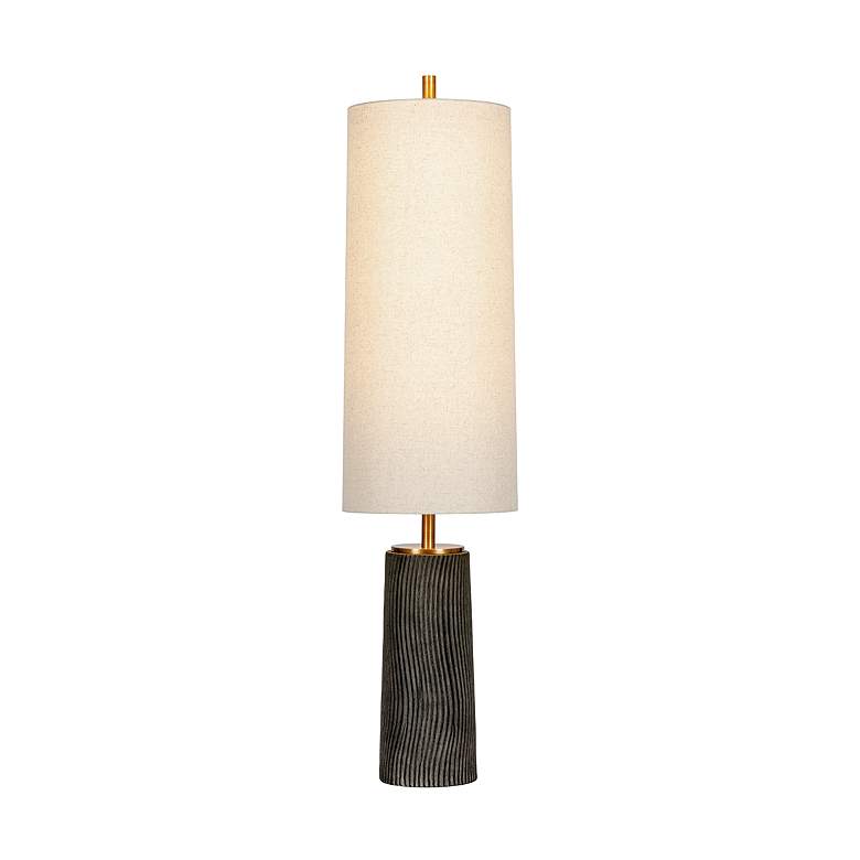 Image 1 Troy Lighting Thane Floor Lamp 14" in Patina Brass and Ceramic Grey