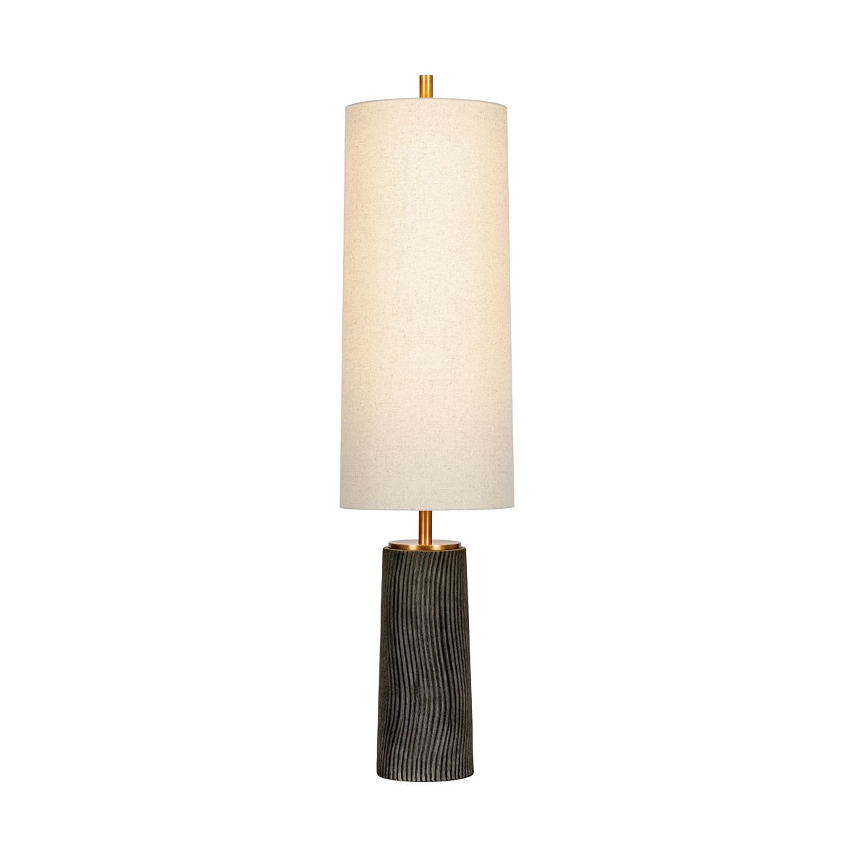 Image 2 Troy Lighting Thane Floor Lamp 14" in Patina Brass and Ceramic Grey more views