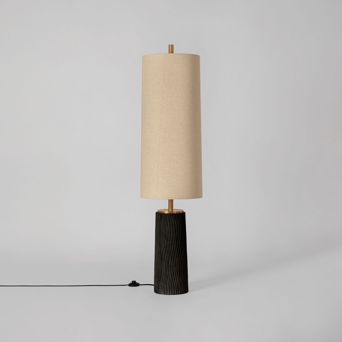 Image 5 Troy Lighting Thane Floor Lamp 14" in Patina Brass and Ceramic Grey more views