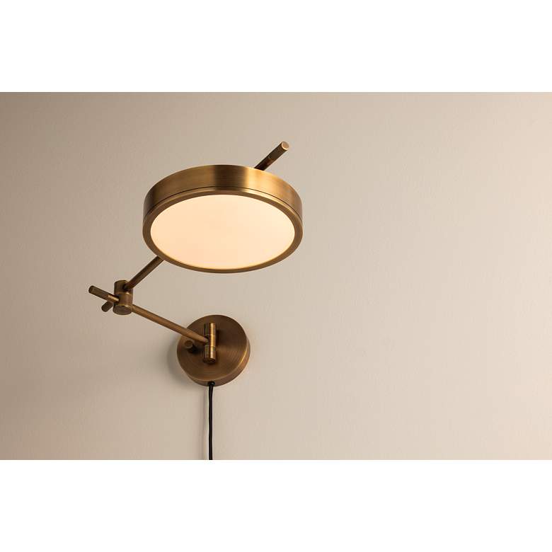 Image 5 Troy Lighting Thatcher Plug-in Sconce 8.5" in Patina Brass more views
