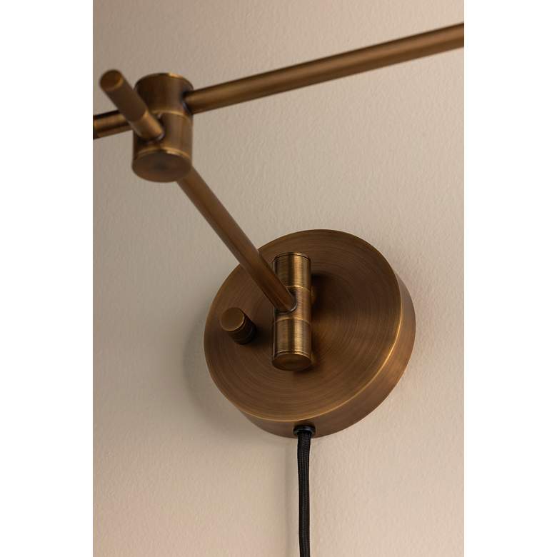 Image 6 Troy Lighting Thatcher Plug-in Sconce 8.5" in Patina Brass more views