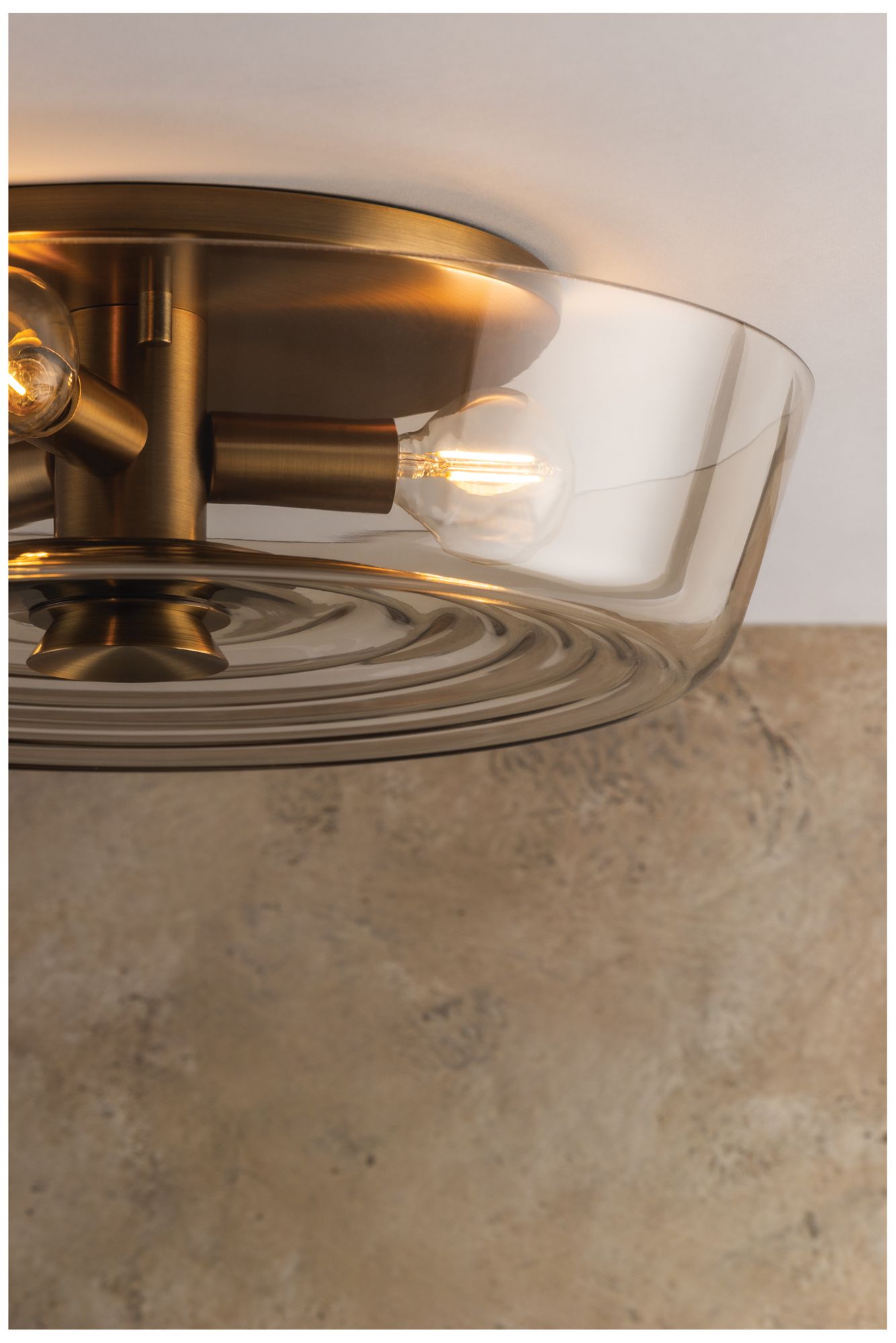 Image 5 Troy Lighting Theodore Flush Mount Patina Brass/Slate Gesso more views