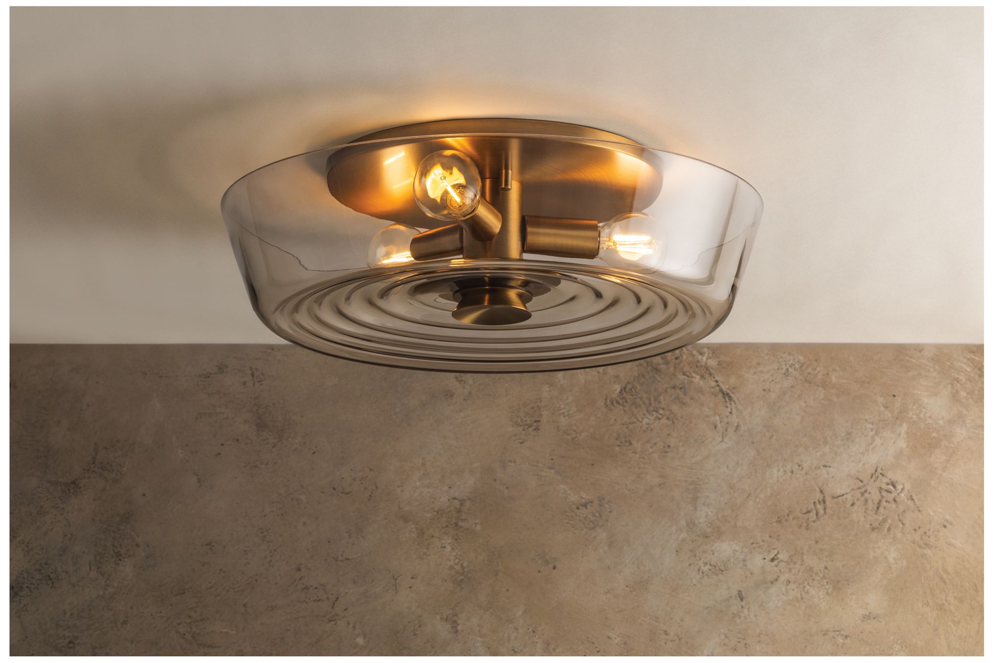 Image 6 Troy Lighting Theodore Flush Mount Patina Brass/Slate Gesso more views