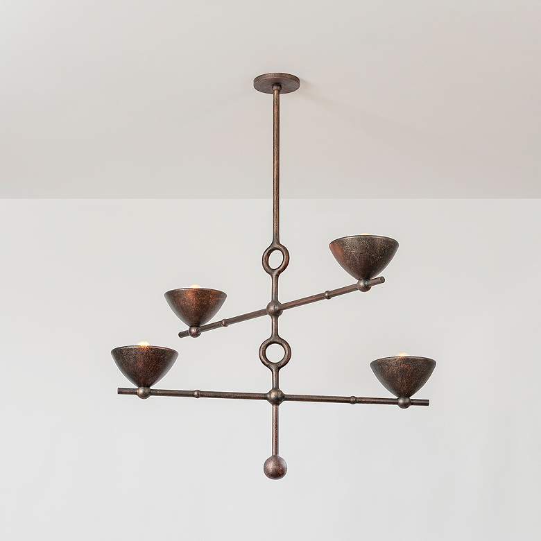 Image 2 Troy Lighting Vishal Chandelier 38" in Black Patina Gold more views
