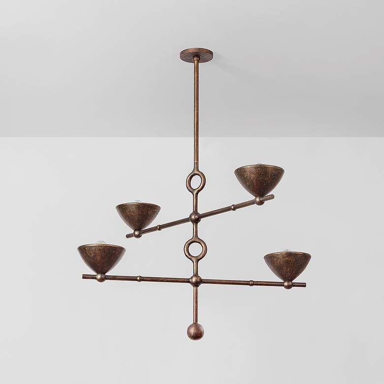 Image 3 Troy Lighting Vishal Chandelier 38" in Black Patina Gold more views