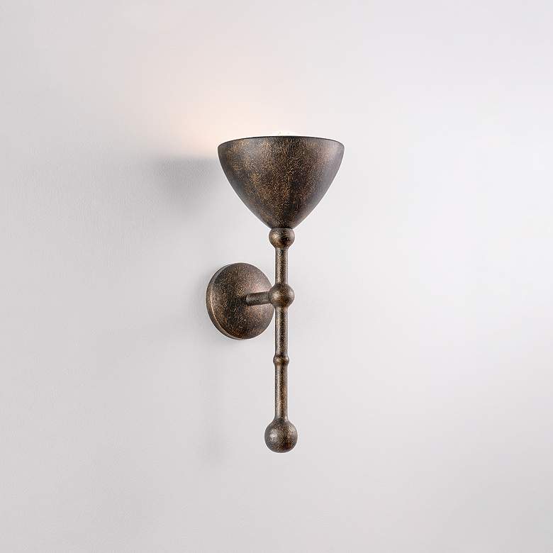 Image 3 Troy Lighting Vishal Wall Sconce 7.75" in Black Patina Gold more views
