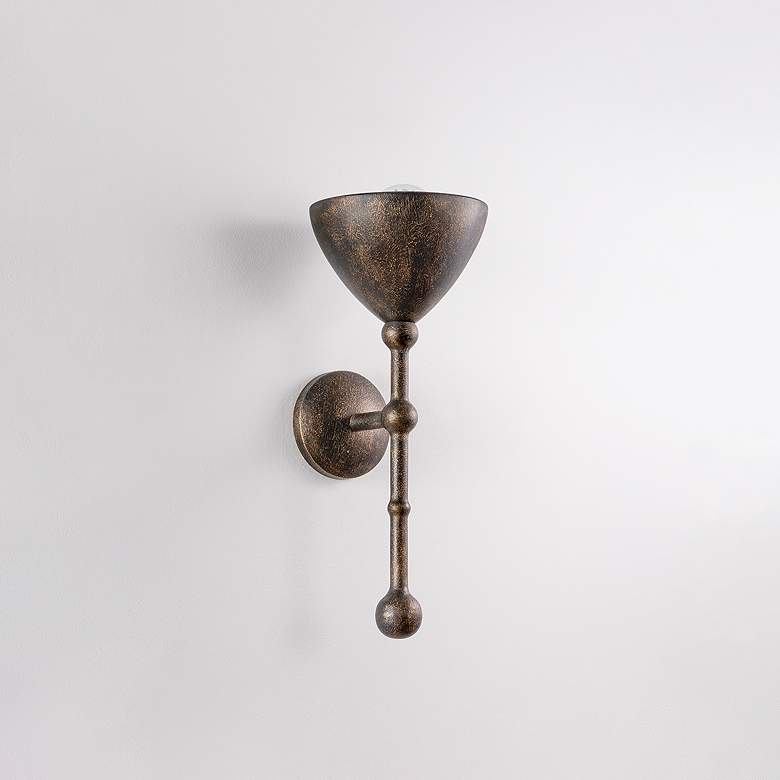 Image 5 Troy Lighting Vishal Wall Sconce 7.75" in Black Patina Gold more views