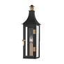 3_Troy Lighting Wes 19 High" Black and Brass Outdoor Wall Lantern Light more views