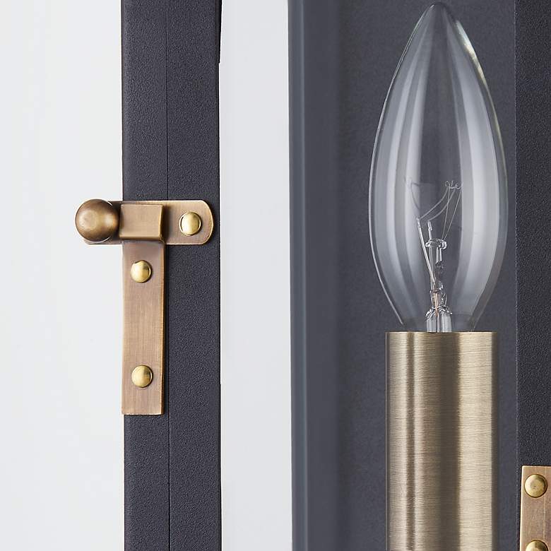 Image 4 Troy Lighting Wes 19 High" Black and Brass Outdoor Wall Lantern Light more views