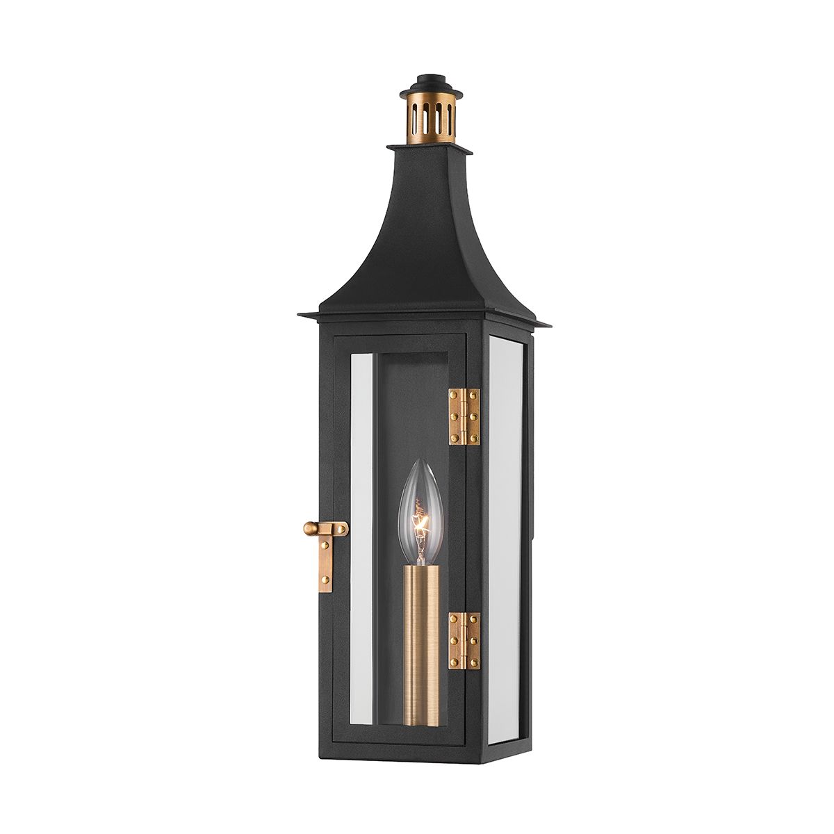 Image 5 Troy Lighting Wes 19 High" Black and Brass Outdoor Wall Lantern Light more views