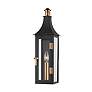 5_Troy Lighting Wes 19 High" Black and Brass Outdoor Wall Lantern Light more views