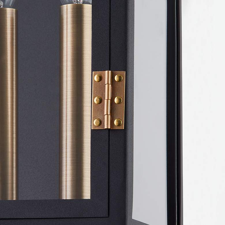 Image 4 Troy Lighting Wes 24" High Black and Brass Outdoor Wall Lantern Light more views