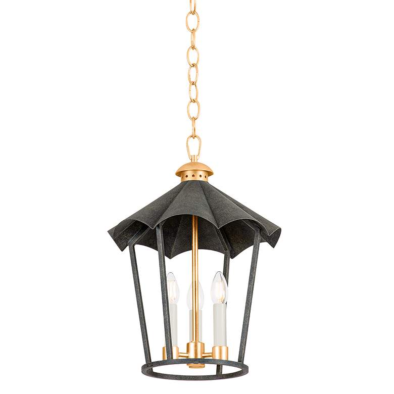 Image 2 Troy Lighting Wildomar 13.5 In 3 Lt Lantern Vintage Gold Leaf/French Iron