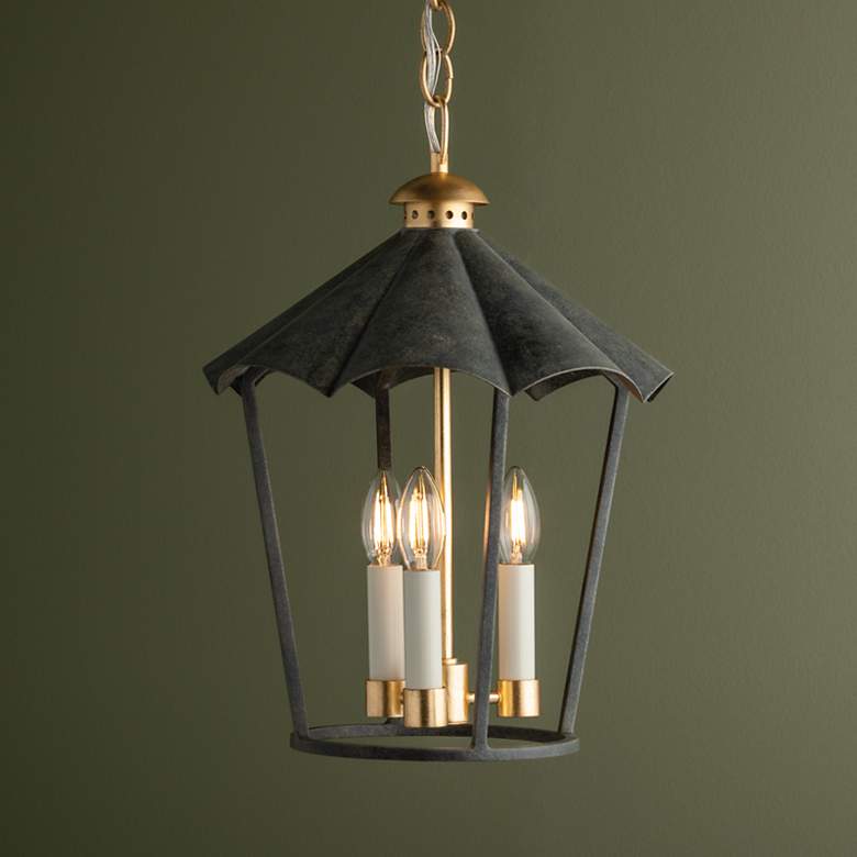 Image 1 Troy Lighting Wildomar 13.5 In 3 Lt Lantern Vintage Gold Leaf/French Iron