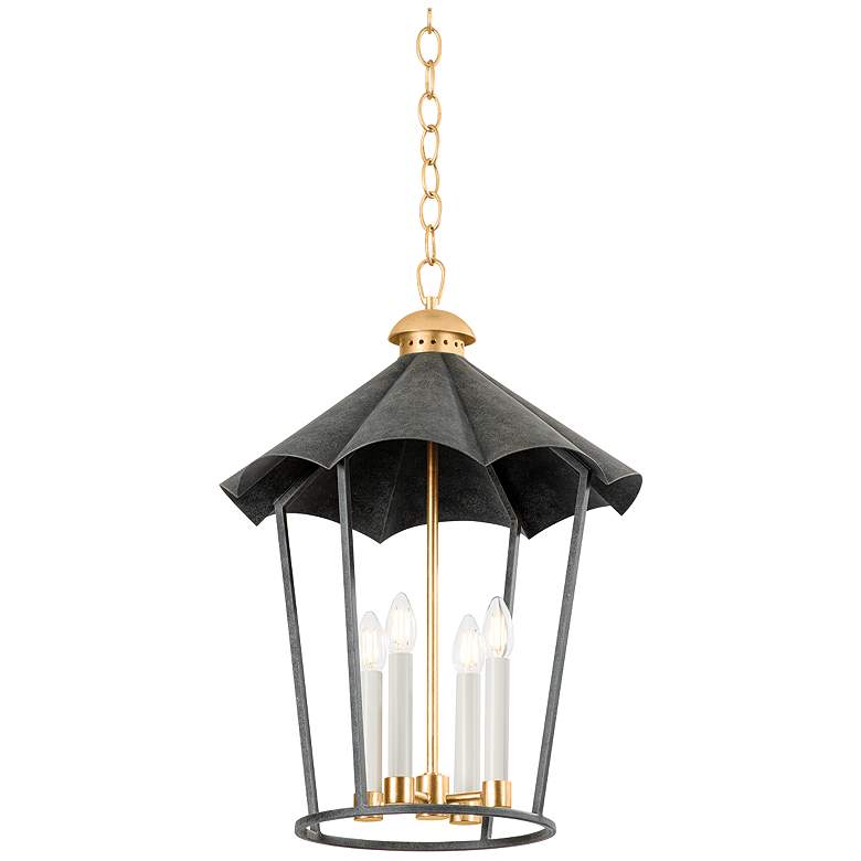 Image 1 Troy Lighting Wildomar 17.5 In 4 Lt Lantern Vintage Gold Leaf/French Iron