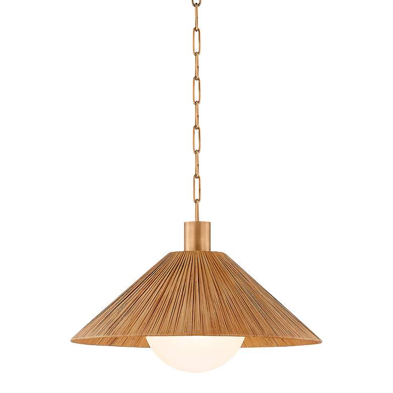 Image 1 Troy Lighting Woodside Pendant 22" in Patina Brass