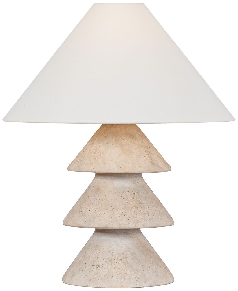 Image 2 Troy Lighting Zettler Table Lamp Patina Brass/Ceramic Stria Wheat more views