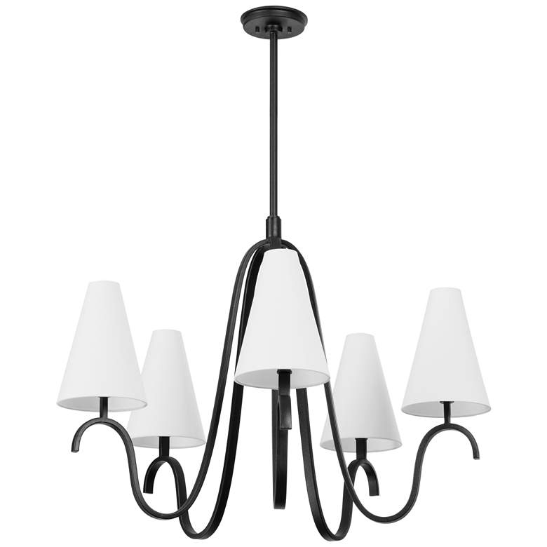 Image 1 Troy Melor 81 inch Steel 5 Lt Chandelier