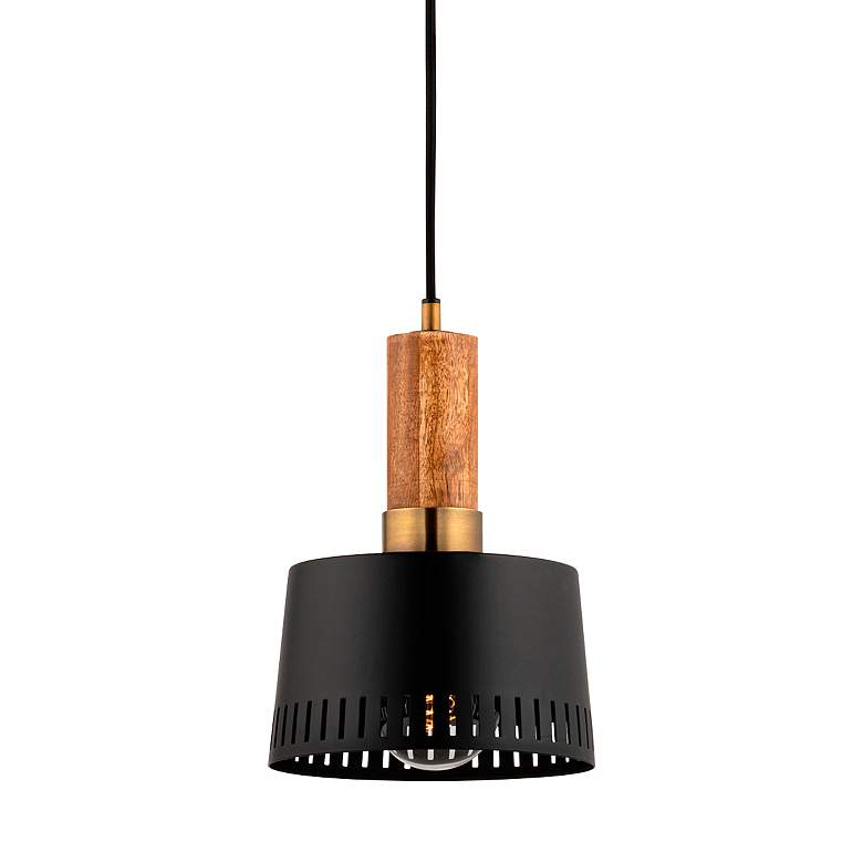 Image 1 Troy Memphis 16Insteel And Acacia One Light Pendant