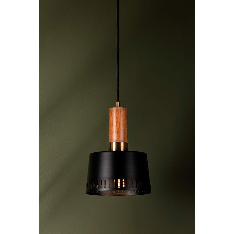 Image 4 Troy Memphis 16Insteel And Acacia One Light Pendant more views