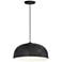Troy RLM Dome 16"W Black Pendant Light w/ Gloss White Lens