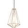 Troy Silhouette 16" Gold and White Glass Modern Geometric Pendant