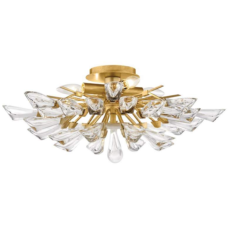 Image 1 Troy Tulip 23.25 inch Gold Leaf 4 Light Semi Flush Mount
