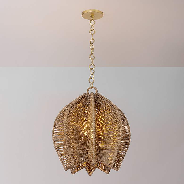 Image 1 Troy Valatie 16 1/2" Wide Modern Woven Pendant