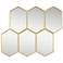 Troye Gold Metal 35 1/2" x 29 1/2" 6-Hexagonal Wall Mirror