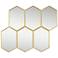 Troye Gold Metal 35 1/2" x 29 1/2" 6-Hexagonal Wall Mirror