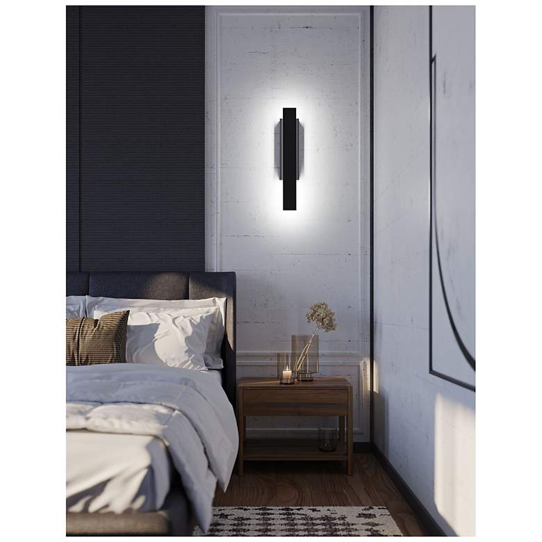 Image 2 Tru 24" High Black LED Outdoor Sconce more views
