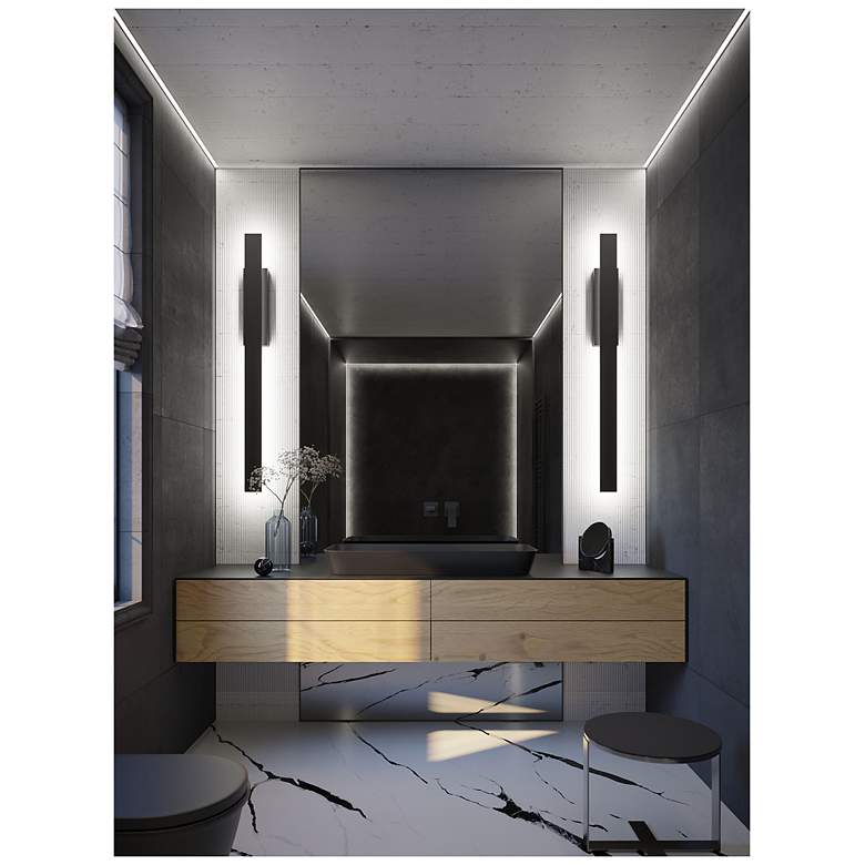 Image 2 Tru 48" High Black LED Outdoor Wall Light more views