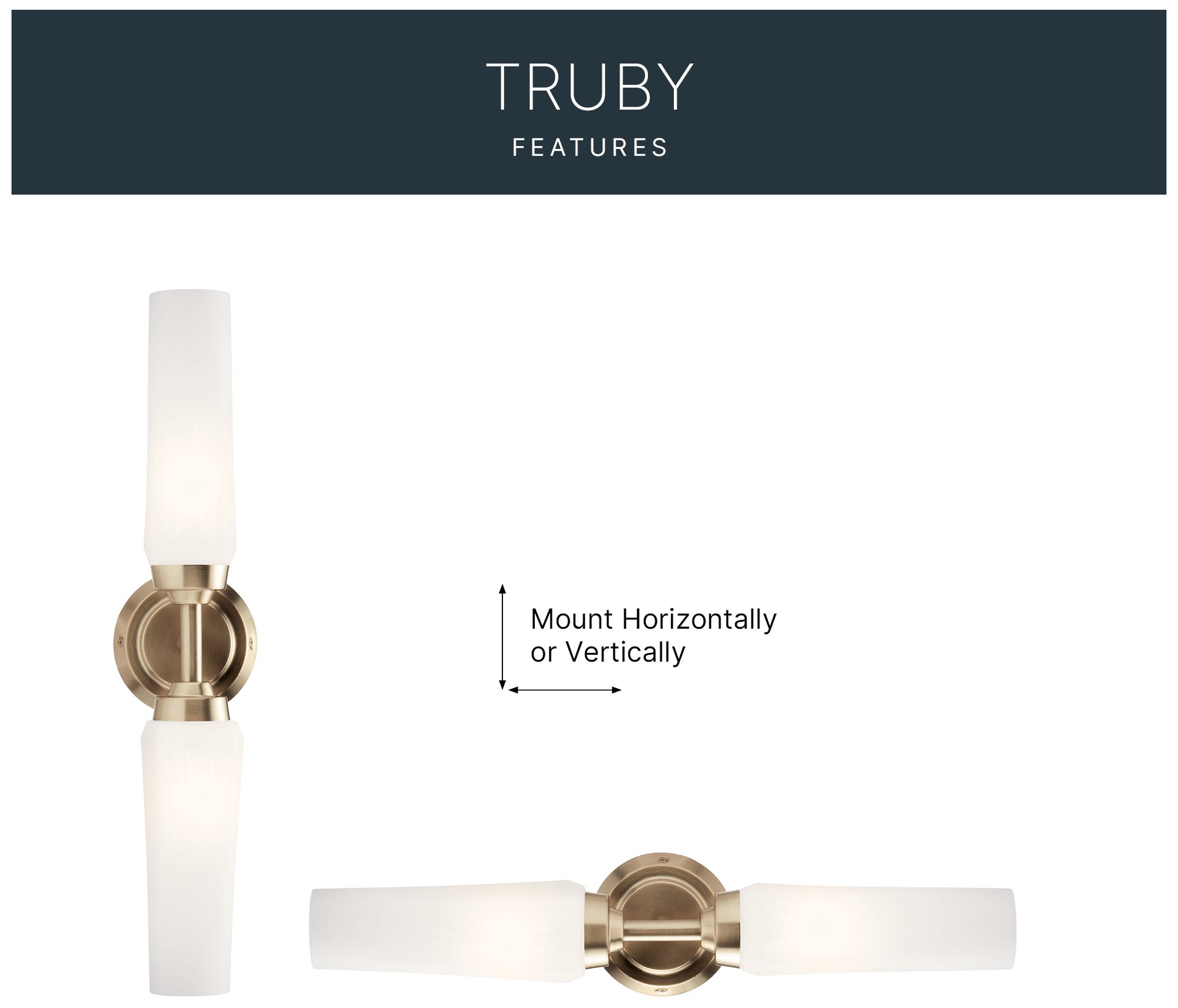 Image 4 Truby 20 3/4" Wide Champagne Bronze 2-Light Bath Light more views