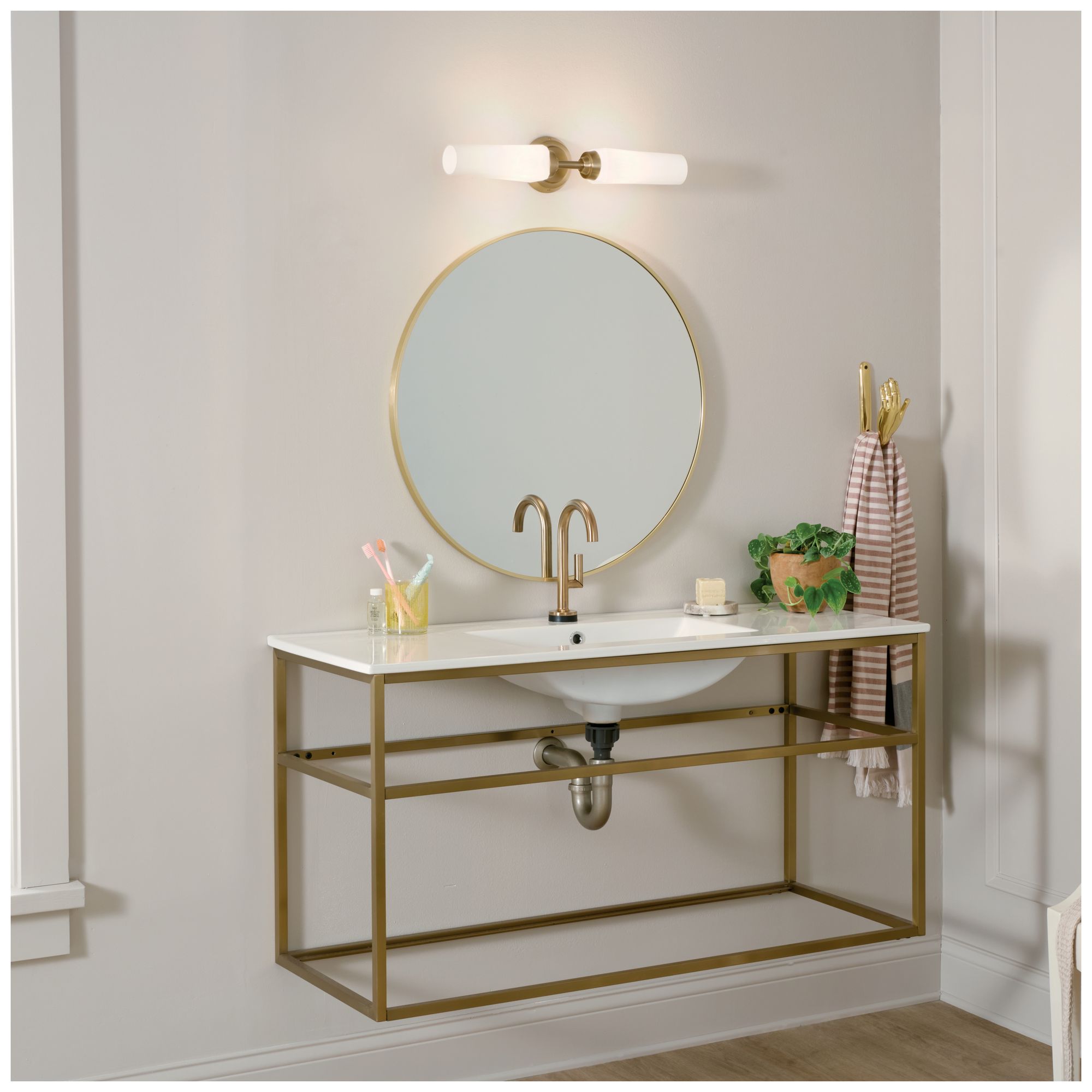Image 7 Truby 20 3/4" Wide Champagne Bronze 2-Light Bath Light more views