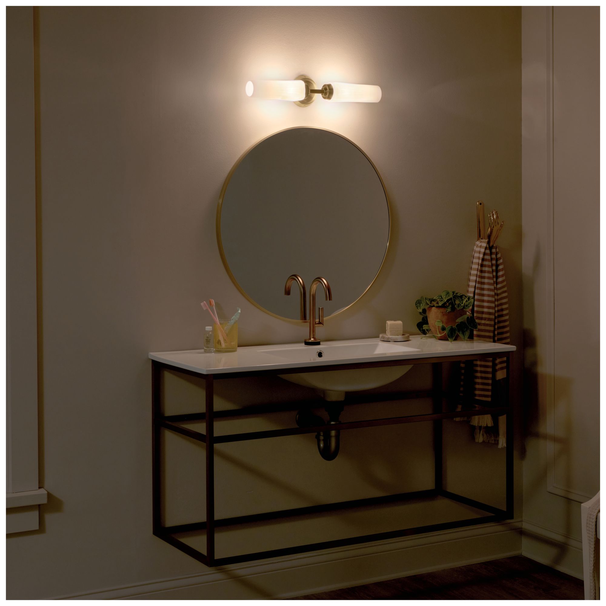 Truby 20 3/4" Wide Champagne Bronze 2-Light Bath Light