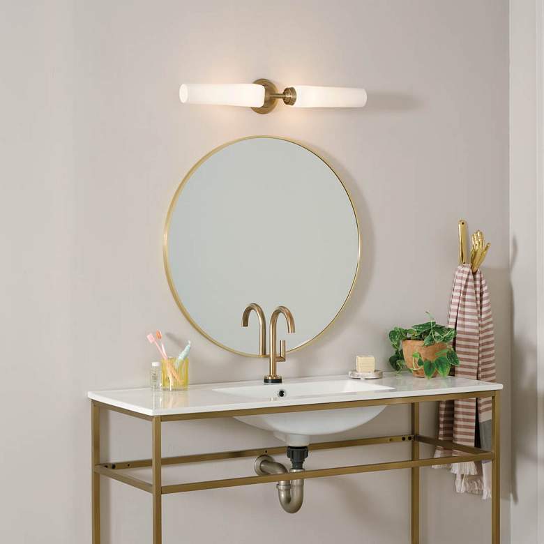 Image 7 Truby 25 3/4" Wide Champagne Bronze 2-Light Bath Light more views