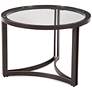 Trucco Round Bronze Metal and Glass Nesting Cocktail Table