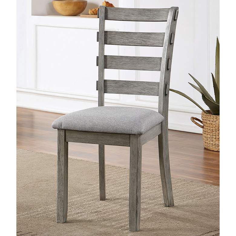 Image 7 Truchas Gray Wood Dining Chairs Set of 2 more views