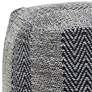 Trullo Black and Gray Zigzag Hand Woven PET Yarn Pouf Ottoman