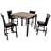 Truman Earth-Tone Faux Marble 5-Piece Bistro Dining Set