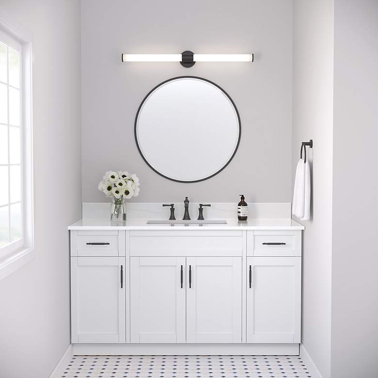Image 5 Trumann 36" Wide Matte Black LED Bath Light more views