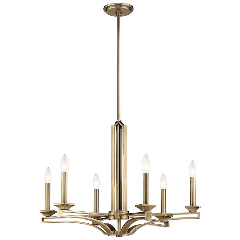 Image 4 Trumbull 26" Wide Antique Brass 6-Light Chandelier more views